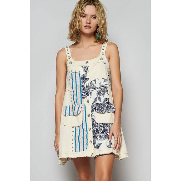 Pol Clothing Floral print contrast twill mini dress - Picture 2 of 5